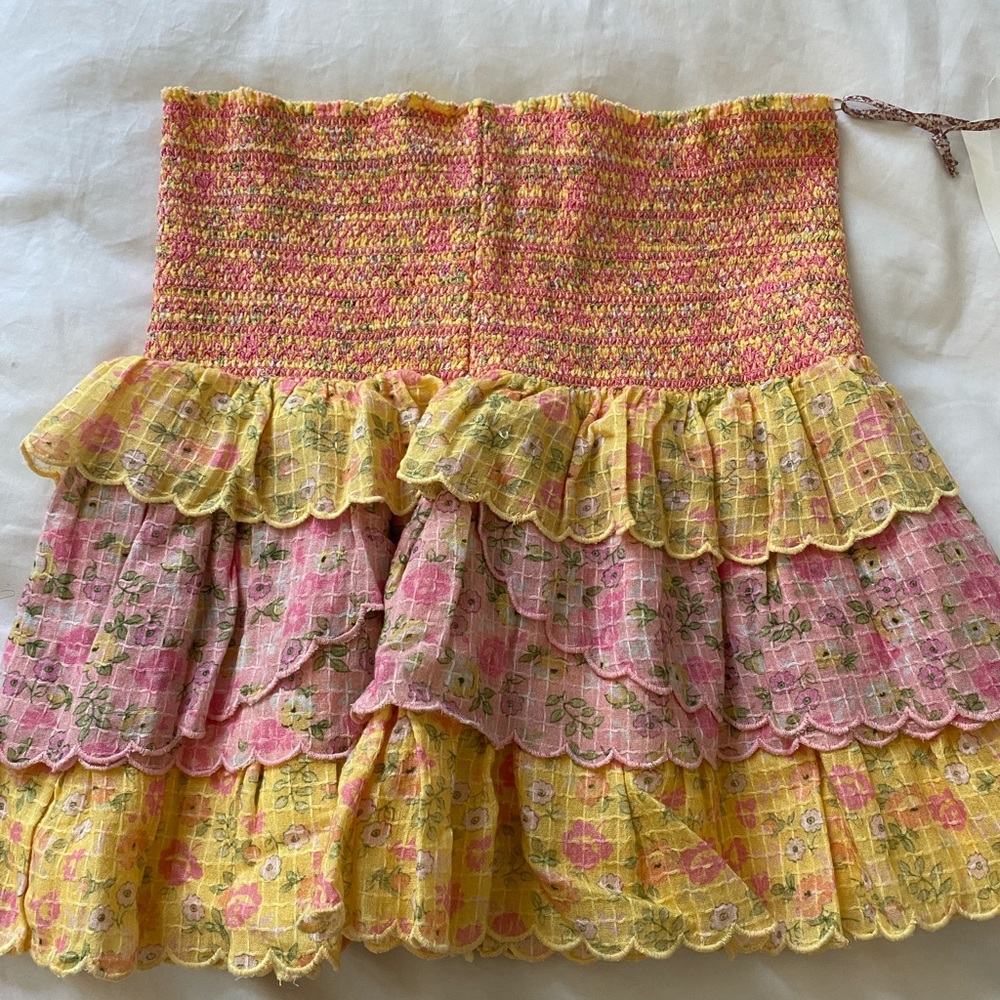 colorful loveshackfancy skirt new with tags